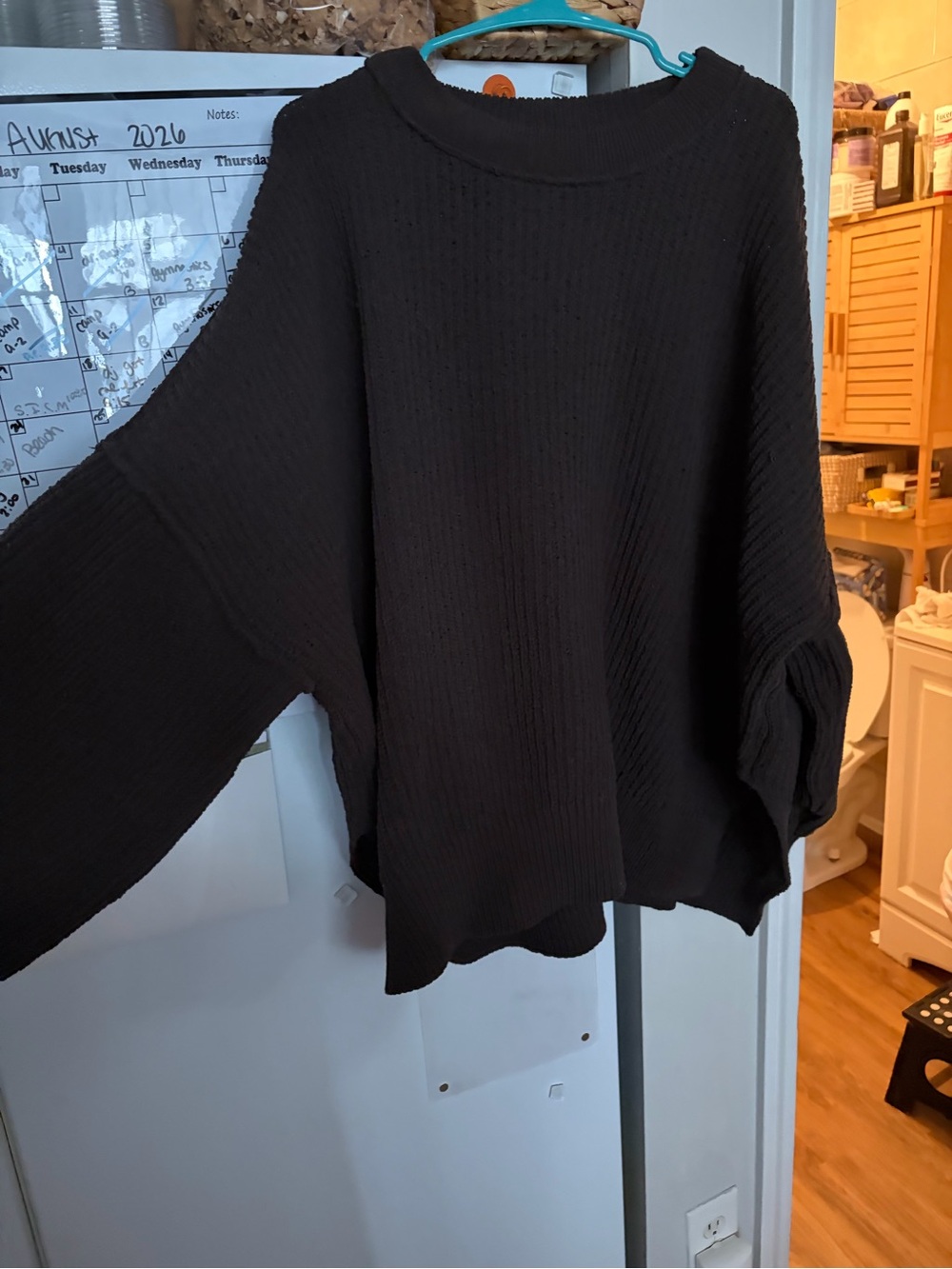 aerie Black Oversized Crewneck Sweater - Picture 2 of 2
